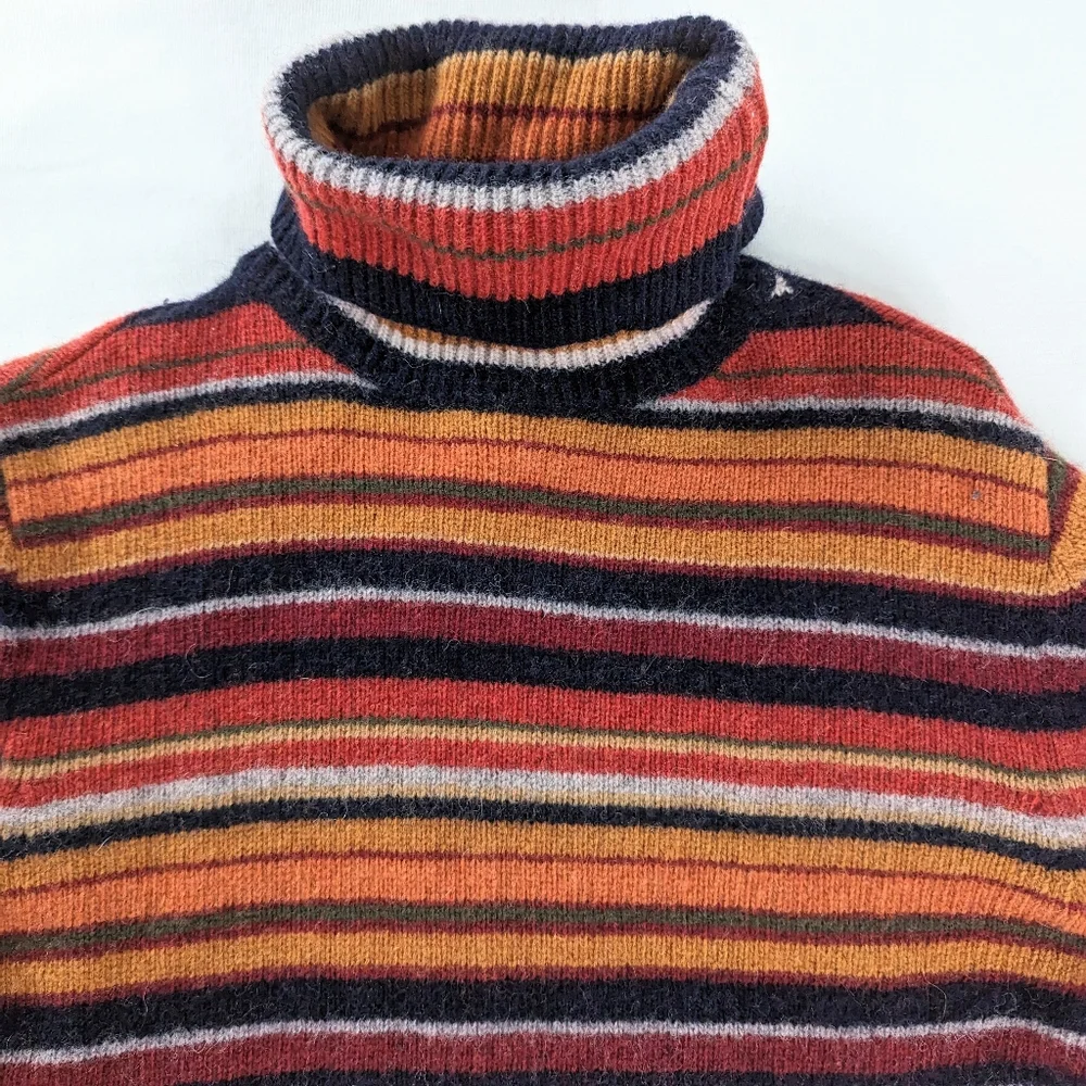 Oxford Fulham Retro Lambswool Stripe Turtleneck Sweater - Picture 2 of 8